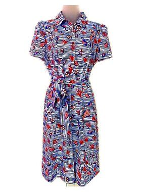 Pappagallo Dress NWT Women’s Shell Print Short Sleeve Shirt Dress size 6